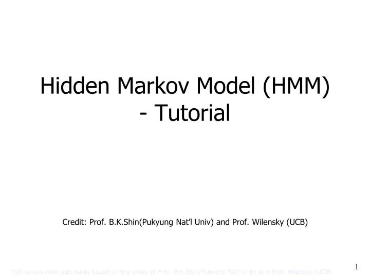 hidden markov model hmm tutorial