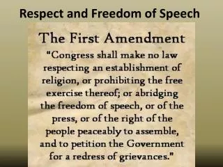 Respect and Freedom of Speech