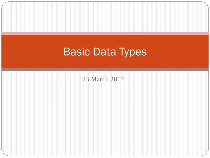 basic data t ypes