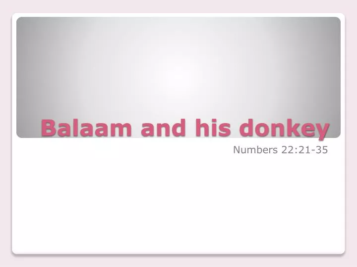 balaam and his donkey