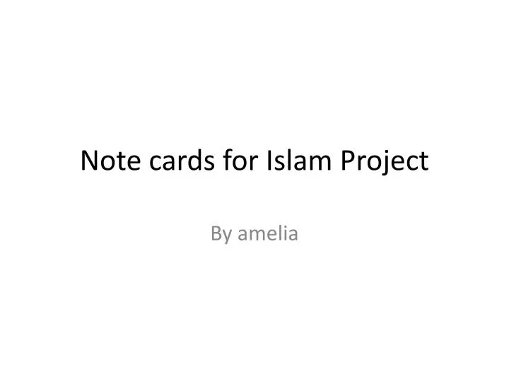 note cards for islam project