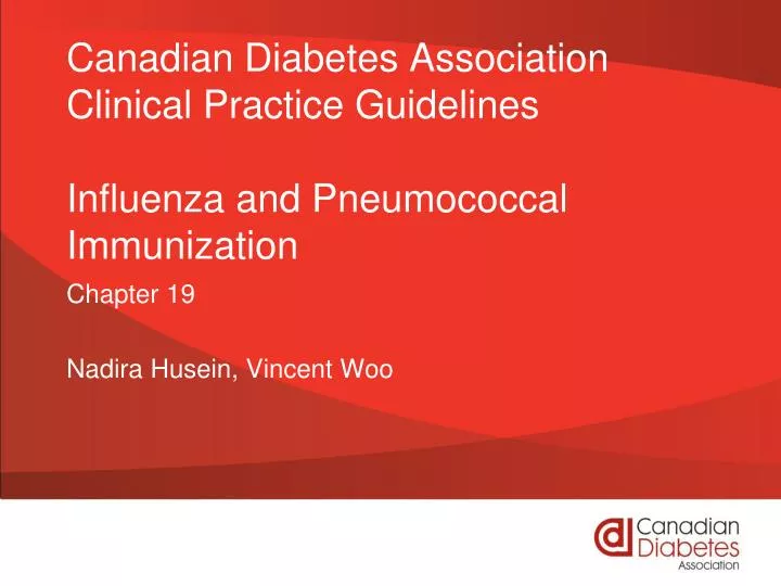 canadian diabetes association clinical practice guidelines influenza and pneumococcal immunization