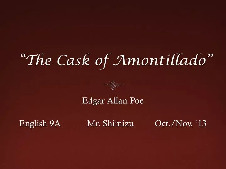 the cask of amontillado