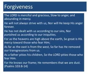 Forgiveness