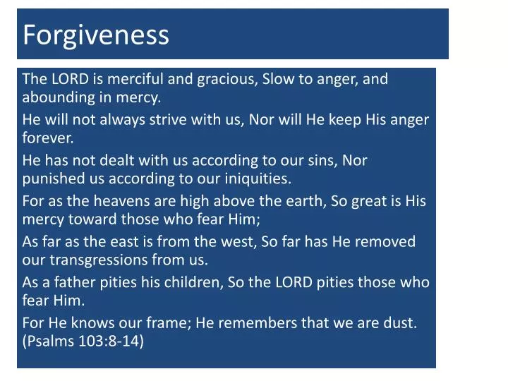 forgiveness