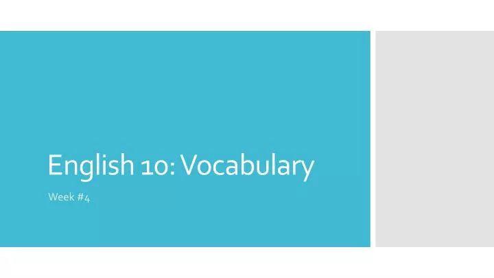 english 10 vocabulary