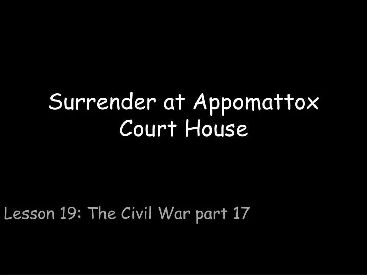 surrender at appomattox court house