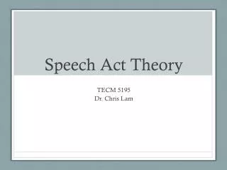 Speech Act Theory