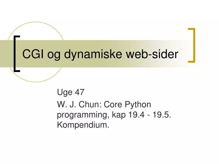cgi og dynamiske web sider