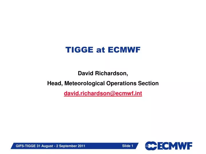 tigge at ecmwf