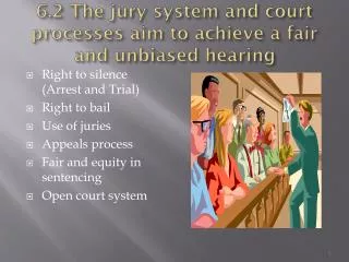 6.2 The jury system and court processes aim to achieve a fair and unbiased hearing
