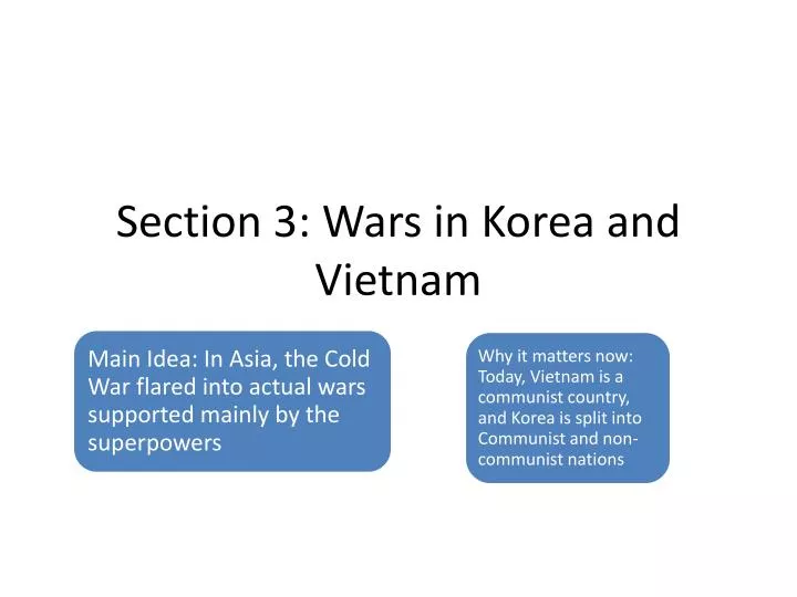 section 3 wars in korea and vietnam