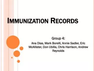 Immunization Records