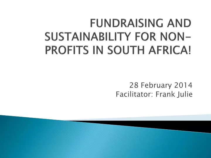 fundraising and sustainability for non profits in south africa