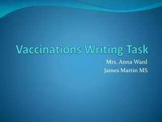 Vaccinations Writing Task