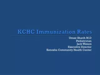 KCHC Immunization Rates
