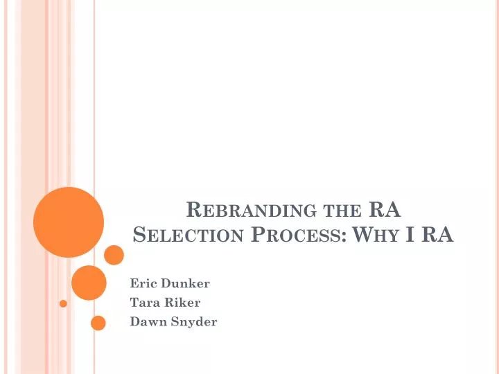 rebranding the ra selection process why i ra
