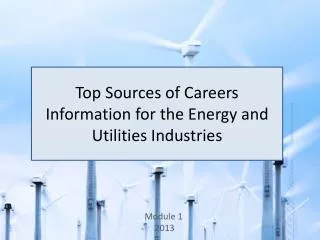Top Sources of Careers Information for the Energy and Utilities Industries