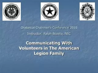 Communicating With Volunteers in The American Legion Family