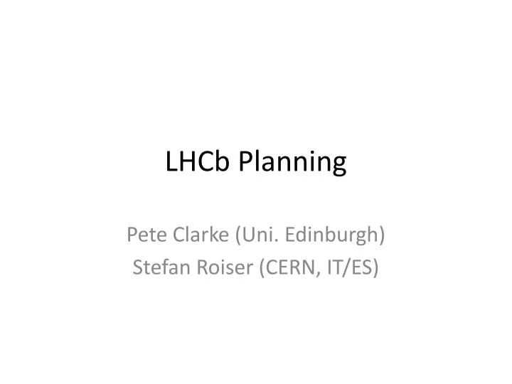 lhcb planning