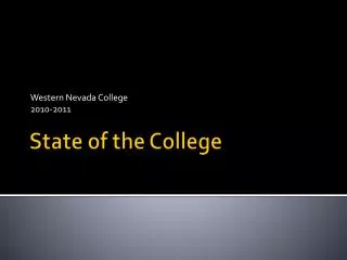 State of the College