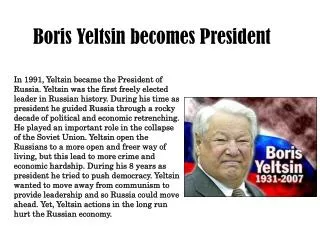 Boris Yeltsin becomes President