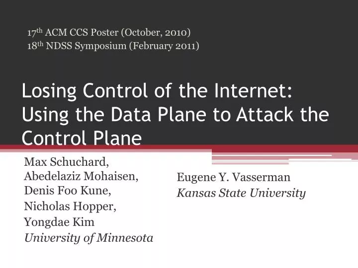 losing control of the internet using the data plane to attack the control plane