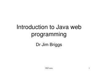 Introduction to Java web programming