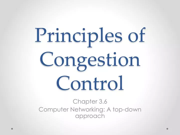 principles of congestion control