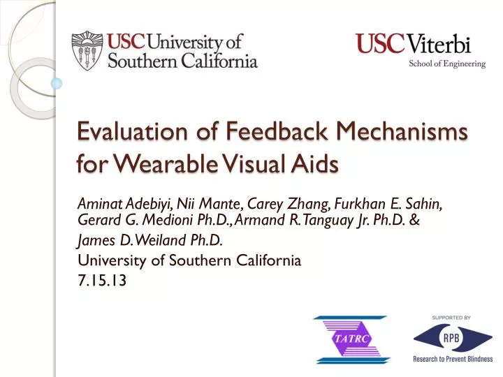evaluation of feedback mechanisms for wearable visual aids