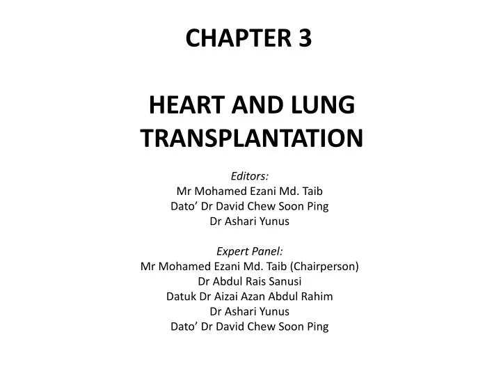 chapter 3 heart and lung transplantation