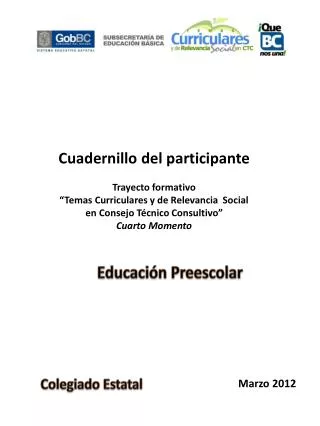 Cuadernillo del participante Trayecto formativo “Temas Curriculares y de Relevancia Social