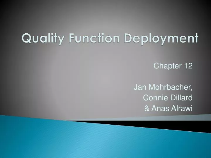 quality function deployment