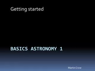 Basics Astronomy 1