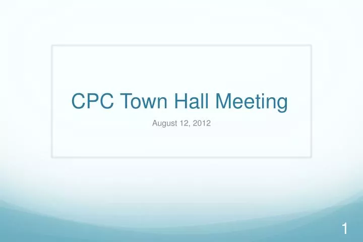 cpc town hall meeting