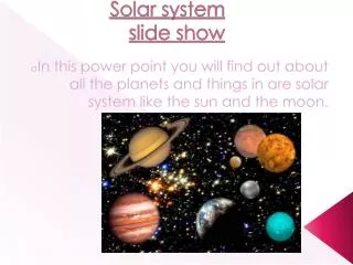 Solar system slide show