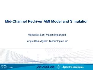 Mid-Channel Redriver AMI Model and Simulation