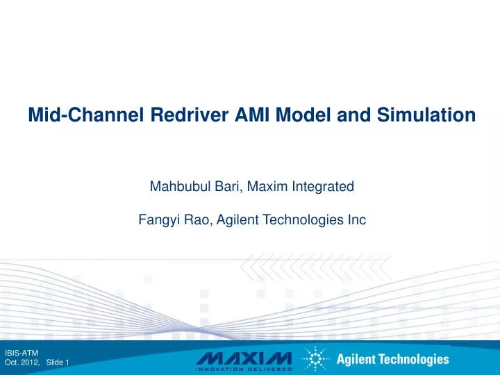 mid channel redriver ami model and simulation