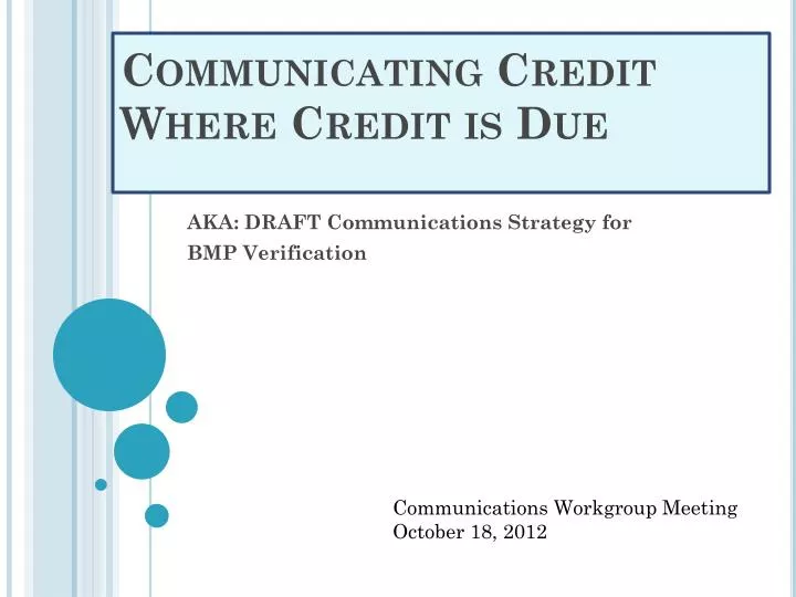 communicating credit where credit is due