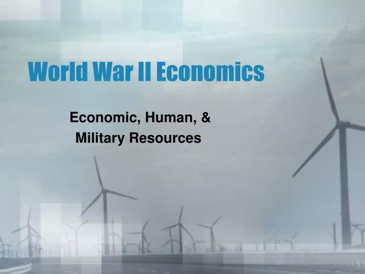 world war ii economics