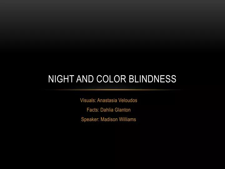 night and color blindness