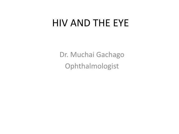 hiv and the eye