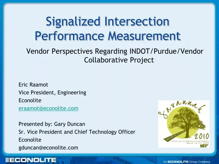 signalized intersection performance measurement