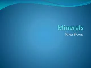 minerals