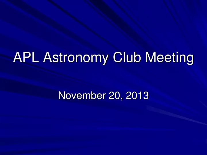 apl astronomy club meeting