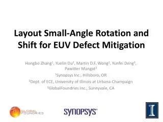 Layout Small-Angle Rotation and Shift for EUV Defect Mitigation