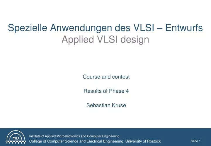 spezielle anwendungen des vlsi entwurfs applied vlsi design