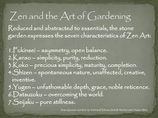 Zen and the Art of Gardening