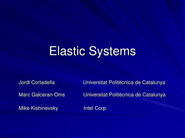 elastic systems