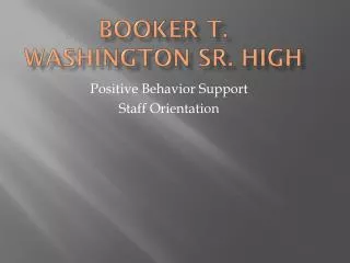 Booker T. Washington Sr. High